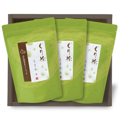 ぐり茶 上級一番茶　碧水ティーバッグ箱入り三本セット