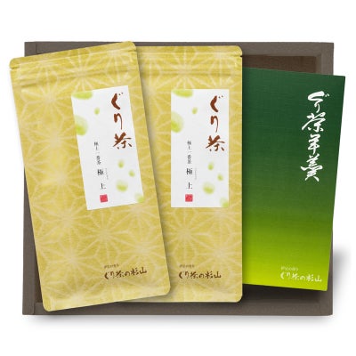 ぐり茶 極上 茶葉2本+羊羹のギフト商品